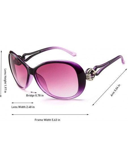 Oval Vintage Polarized Oval shape Sunglasses for Women Classic Designer Style UV400 Protection Frame - Purple - CS1960RTYXL $...