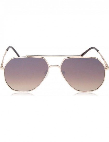 Shield Men's R1500 Geometric Metal Aviator Sunglasses with 100% UV Protection- 60 mm - Gold/Tortoise - CS18NGAEOO3 $33.81