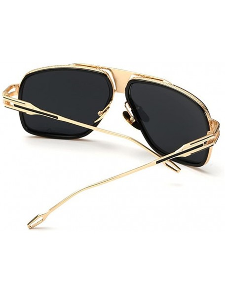 Sport Luxury Womens Sunglasses Gold Frame Comfortable Nose Pad Jewelry Eye Wear Lens 62mm - Gold/Bule - CY12ENFQKSZ $14.52