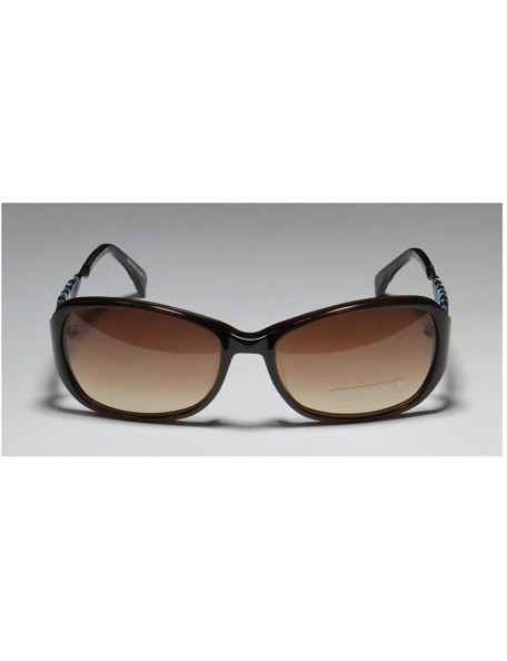 Rectangular 6999k Womens/Ladies Designer Full-rim Gradient Lenses Sunglasses/Shades - Dark Brown / Blue - CD11ZRG08PB $16.24