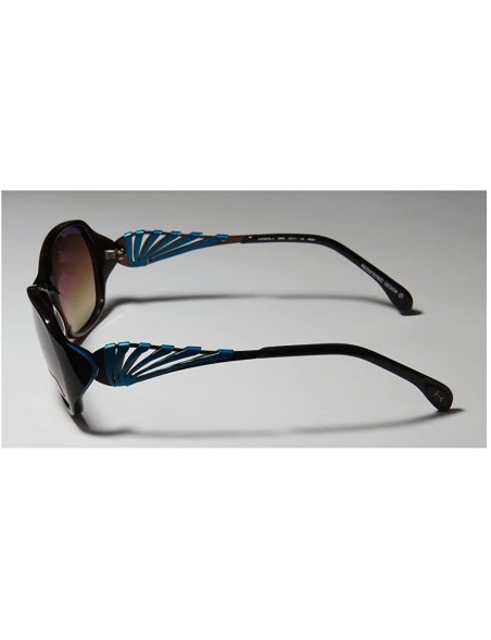 Rectangular 6999k Womens/Ladies Designer Full-rim Gradient Lenses Sunglasses/Shades - Dark Brown / Blue - CD11ZRG08PB $16.24