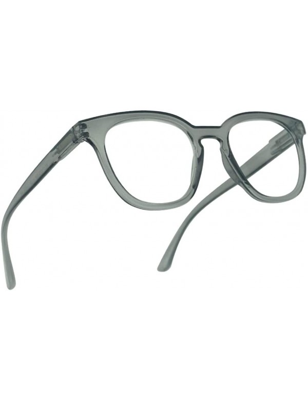 Round Semi Oversized Readers Strength Tortoise - Acrylic Grey - CB196MW2RE7 $15.67