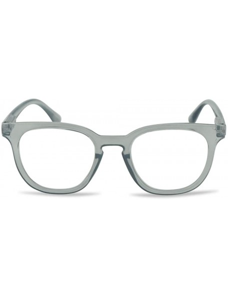 Round Semi Oversized Readers Strength Tortoise - Acrylic Grey - CB196MW2RE7 $15.67