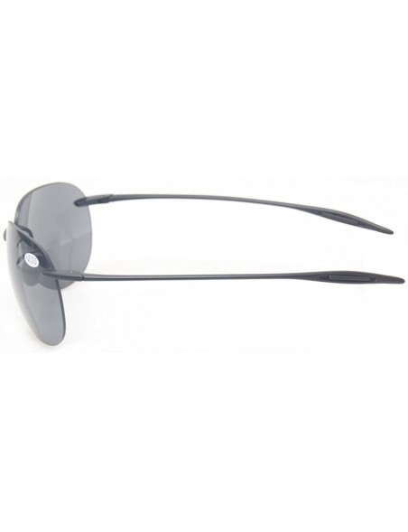 Rimless Bifocal Reading Glasses Rimless Sunglasses Lightweight Outdoor Activity Readers - Black Gray Lens - C8183WRML45 $13.29