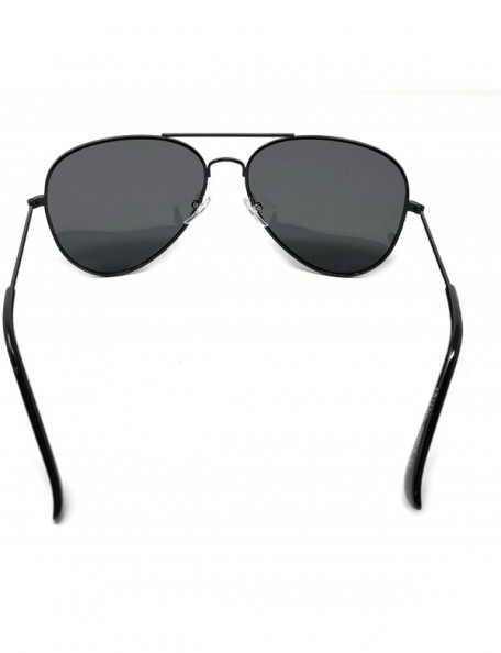 Aviator WebDeals - Polarized Adult Avaitor Sunglasses Classic Style Shape - Black Frame- Smoke Polarized - CA193Q6DLTK $12.36