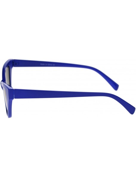 Cat Eye Mod Chic Squared Cat Eye Narrow Plastic Sunglasses - Blue Black - C518QA07KMQ $8.73