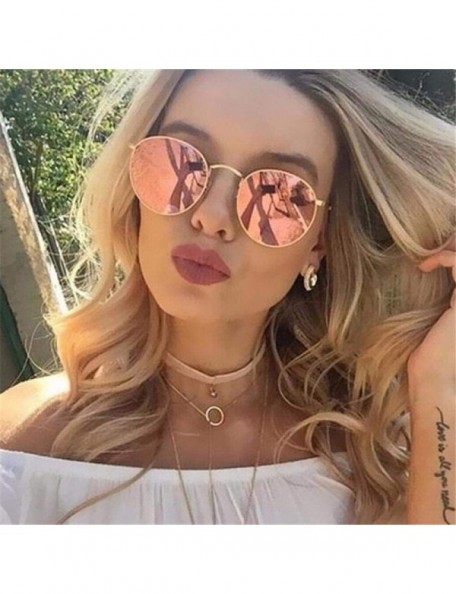 Aviator 2019 Retro Round Sunglasses Women Brand Designer Sun Glasses For Women Green - Red - CI18YR27MUQ $8.68