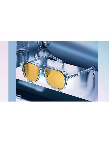 Square 2020 TR90 male night vision driving fishing square transparent glasses frame female brand design flat mirror - CW1904X...