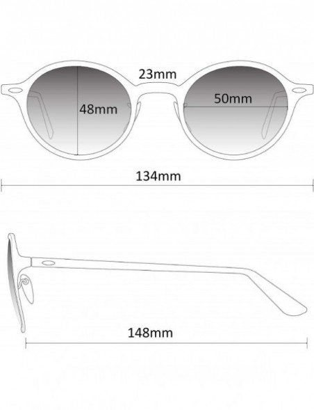 Round Polarized Round Retro Tinted Lens Metal Frame Sunglasses - Gold Frame/Yellow Lens - CN18NS4YQAQ $19.20