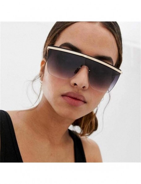 Aviator Oversized Mask Sunglasses Men Women Fashion Shades UV400 Vintage C3 Gold Gray - C3 Gold Gray - CZ18YKUKEGS $15.14