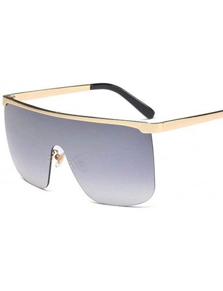 Aviator Oversized Mask Sunglasses Men Women Fashion Shades UV400 Vintage C3 Gold Gray - C3 Gold Gray - CZ18YKUKEGS $15.14