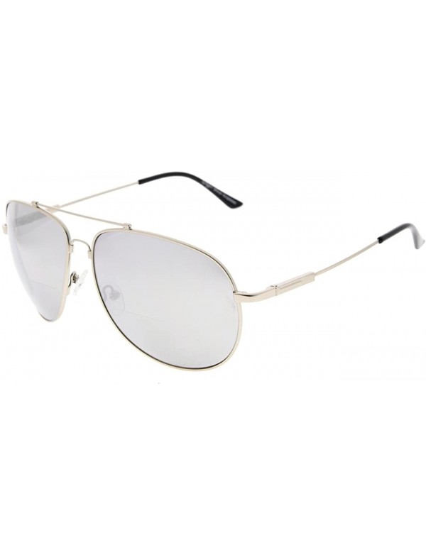 Square Large Bifocal Sunglasses Polit Style Sunshine Readers with Bendable Memory Bridge and Arm - CE18036KGI3 $29.24