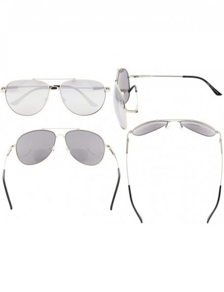 Square Large Bifocal Sunglasses Polit Style Sunshine Readers with Bendable Memory Bridge and Arm - CE18036KGI3 $29.24