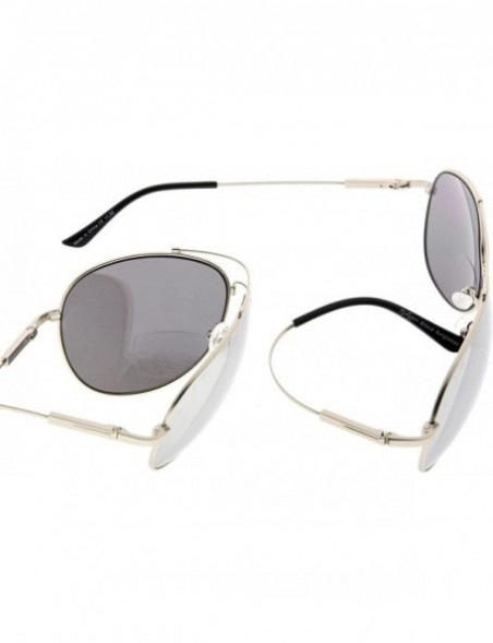 Square Large Bifocal Sunglasses Polit Style Sunshine Readers with Bendable Memory Bridge and Arm - CE18036KGI3 $29.24