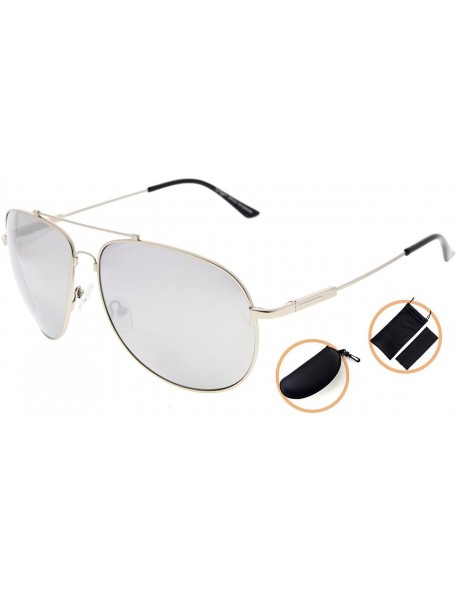 Square Large Bifocal Sunglasses Polit Style Sunshine Readers with Bendable Memory Bridge and Arm - CE18036KGI3 $29.24