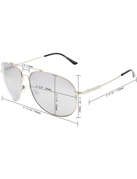 Square Large Bifocal Sunglasses Polit Style Sunshine Readers with Bendable Memory Bridge and Arm - CE18036KGI3 $29.24