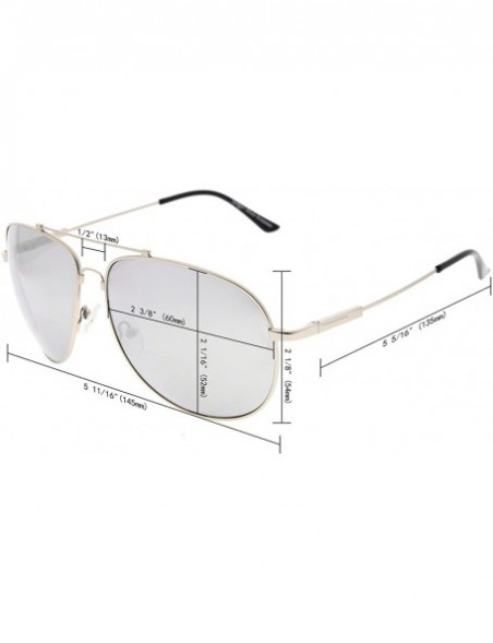 Square Large Bifocal Sunglasses Polit Style Sunshine Readers with Bendable Memory Bridge and Arm - CE18036KGI3 $29.24