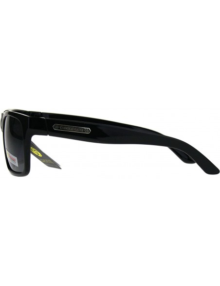 Rectangular Biohazard Sunglasses Mens Sporty Fashion Rectangular Shades UV 400 - Black - C81895Z27AT $8.72