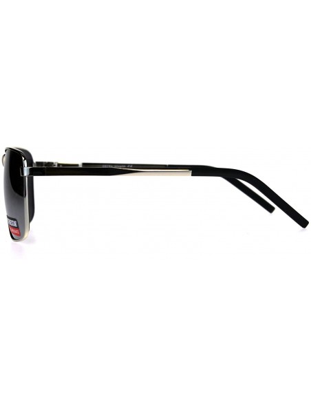 Rectangular Mens Rectangular Metal Frame Classic Officer Sunglasses - Silver Mirror - CS180STRZ9S $9.65