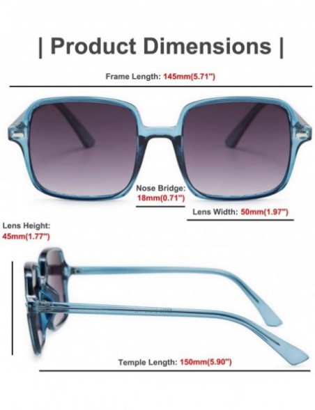 Oversized Retro Oversized Square Sunglasses for Women Fashion Designer Shade - Blue - C1196UE3Z6W $13.55