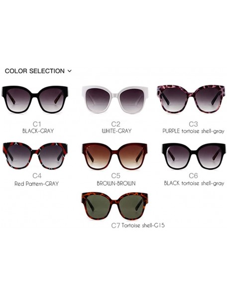 Oversized Women Oversized Square Sunglasses Luxury Brand Designer Big Tortoise Shell Frame Female Shades Sun Glasses - C7 - C...