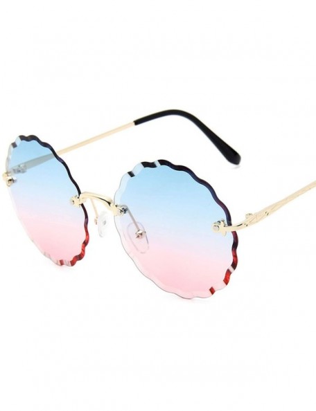 Round RimlWomen Sunglasses 2019 Clear Alloy Frame Vintage Retro Designer Eyeglasses Adult Shades - Blue Pink - CU197Y6USHD $1...