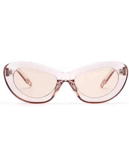 Square Retro Cat Eye Sunglasses Women Candy Colors Resin lens Glasses UV400 - Brown - C018NI0IS9D $10.69