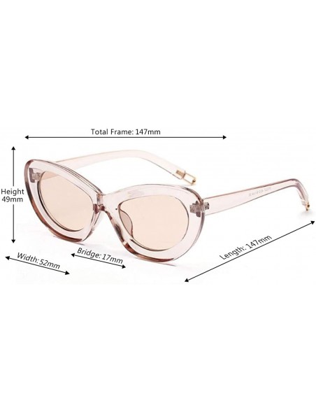 Square Retro Cat Eye Sunglasses Women Candy Colors Resin lens Glasses UV400 - Brown - C018NI0IS9D $10.69