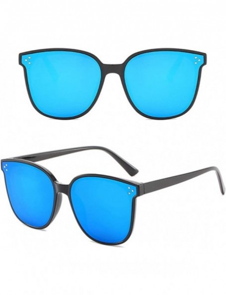 Oversized Women Summer Lightweight Oversized Fashion Sunglasses Mirrored Polarized Eyewear - Blue - CD18T005Y9I $11.22