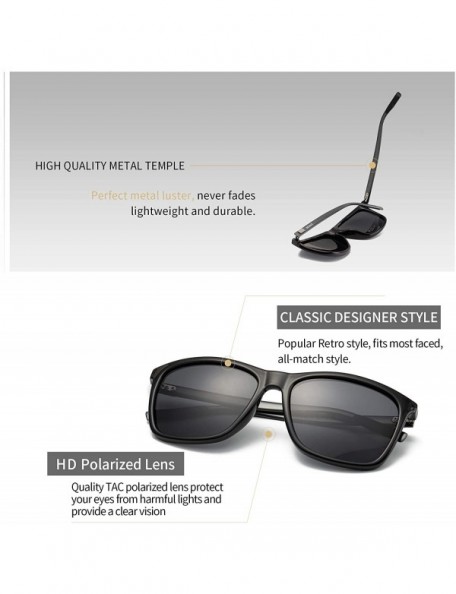 Square Unisex Polarized Sunglasses Classic Men Retro UV400 Brand Designer Square Al Mg Alloy Frame Sun glasses UV400 - CI1948...