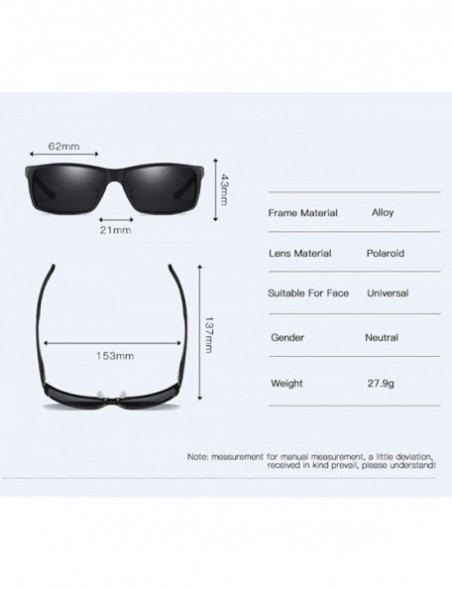 Aviator Aluminum Magnesium Polarizing Sunglasses Men's Polarizing Mirror Square Driving Sunglasses - B - CQ18QO3Y84Y $38.17