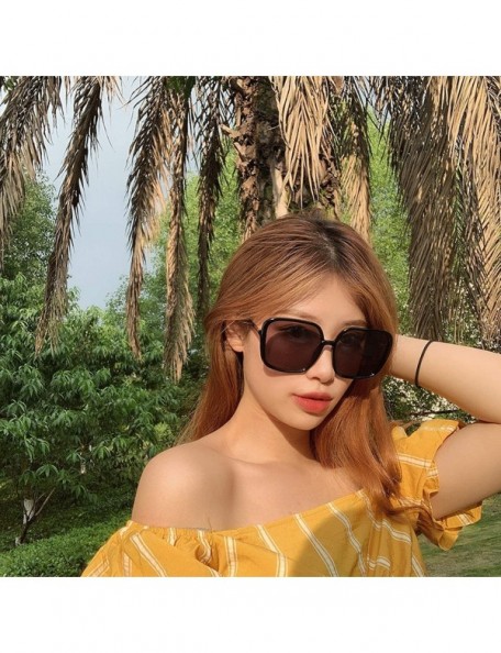 Oversized Sunglasses Women 2019 Square Shades Oversized Gradient Lens Sun Glasses Vintage UV400 Oculos Female Points - CI197Y...