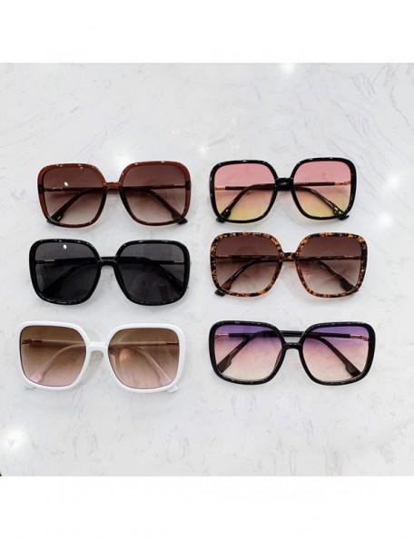 Oversized Sunglasses Women 2019 Square Shades Oversized Gradient Lens Sun Glasses Vintage UV400 Oculos Female Points - CI197Y...