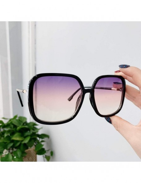 Oversized Sunglasses Women 2019 Square Shades Oversized Gradient Lens Sun Glasses Vintage UV400 Oculos Female Points - CI197Y...