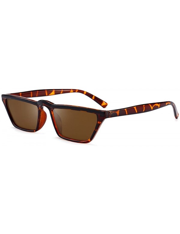 Square Classic Style Sunglasses with Polarized Lenses for Men or Women - Brown - C818C3UGWXZ $9.51