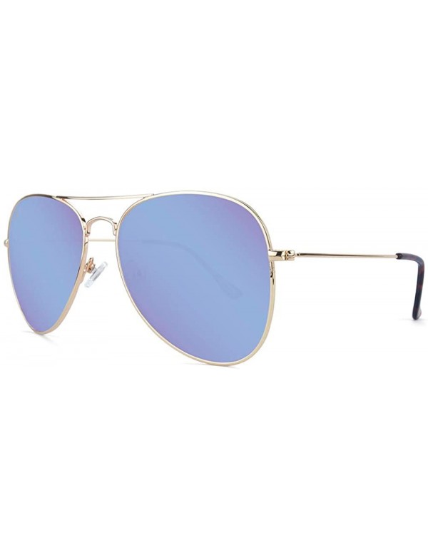 Aviator Mile Highs Polarized Aviator Sunglasses For Men & Women- Full UV400 Protection - Gold / Snow Opal - CA18YZHNS82 $26.53