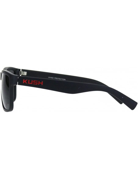 Square KUSH Sunglasses Mens Matte Black Square Rectangular Frame UV 400 - Black/Red - CN18LLOMRAS $7.79