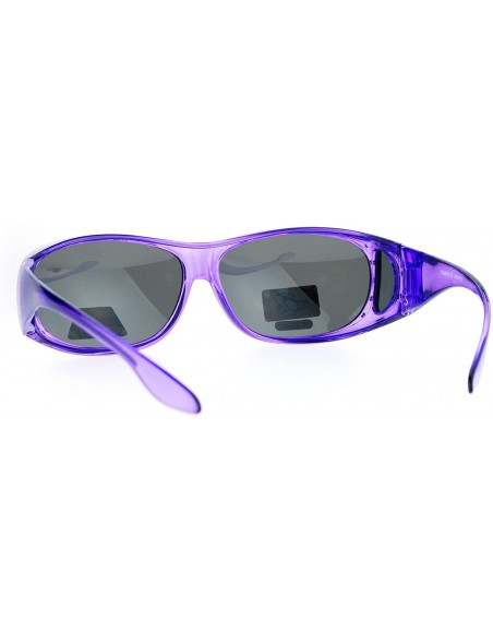 Goggle Womens Rhinestone Polarized Oval Fit Over Sunglasses - Purple - CL11YHJ967P $11.89