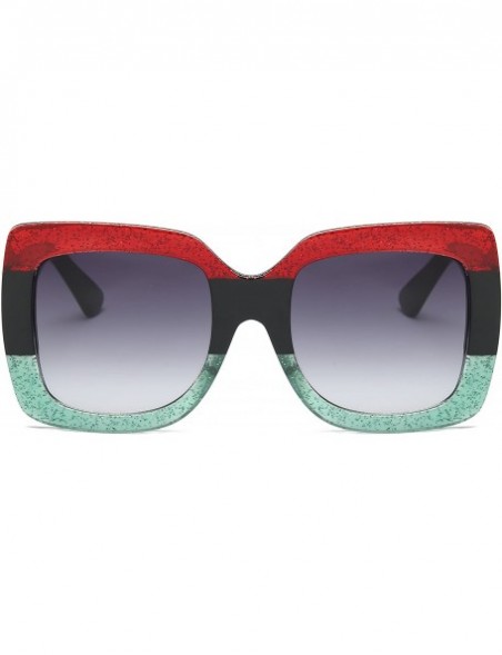 Oval Oversized Sun Glasses- Two-Tone Sunglasses for Women S1045-6 - S1045-c1 - CT18EMUK885 $20.54