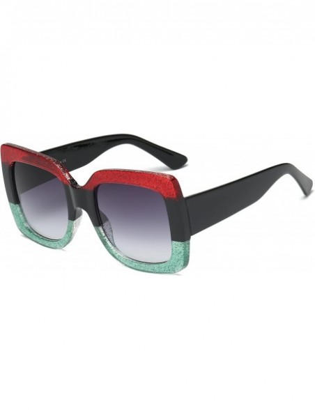 Oval Oversized Sun Glasses- Two-Tone Sunglasses for Women S1045-6 - S1045-c1 - CT18EMUK885 $20.54