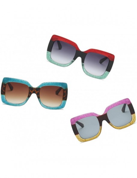 Oval Oversized Sun Glasses- Two-Tone Sunglasses for Women S1045-6 - S1045-c1 - CT18EMUK885 $20.54