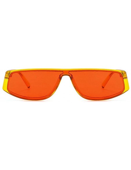 Square 2019 New Retro Ladies Street Beat Sunglasses One Goggles Brand Glasses Sun Visor - Yellow Red - CV18TDZ7EC2 $14.58