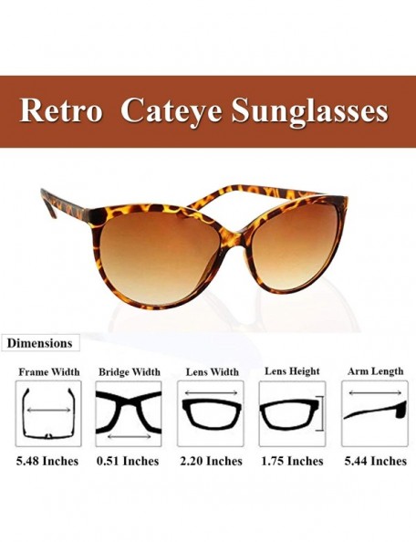 Cat Eye Cat Eye Sunglasses for Women Retro Vintage Cateye Sun Glasses with Designer Style - 100% UV Protection - Tortoise - C...