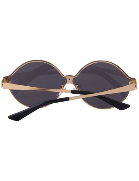 Round Women Round Mirror UV400 Integrated Sunglasses Men Eyewear - Black - CU17Z75YUNN $15.45