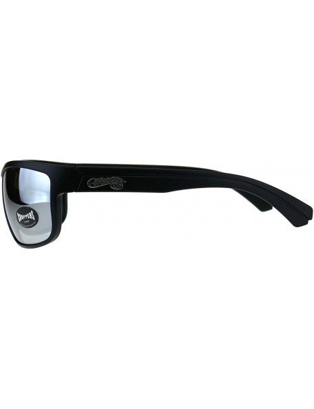 Rectangular Mens Sunglasses Rectangular Wrap Matte Frame Silver Mirror Lens - Black/Black - C718CW3XYE9 $12.96