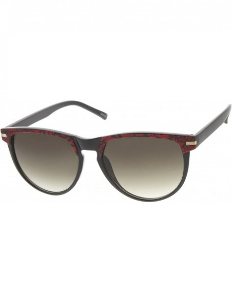 Wayfarer Two-Tone Pattern Color Keyhole Mod Horn Rimmed Sunglasses (Black-Red) - CR11J2QNS5J $8.40