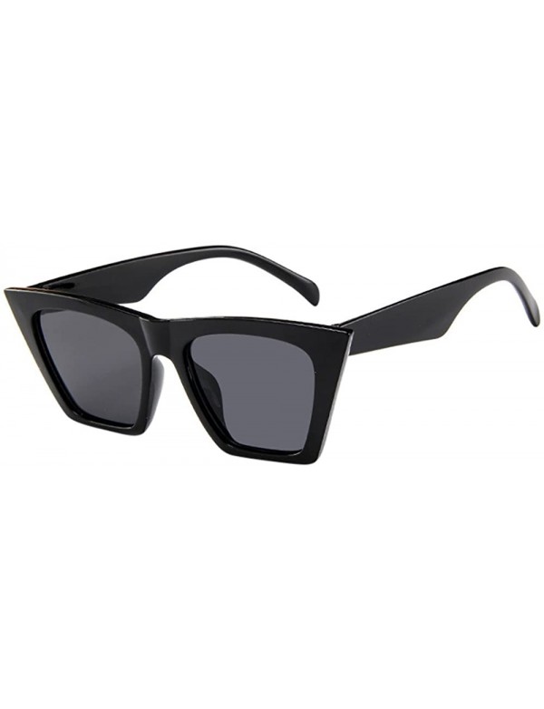 Cat Eye Fashion Unisex Oversized Sunglasses Classic Vintage Retro Cat Eye Polarized Sun Glasses - Black - CR18R57EE90 $9.59