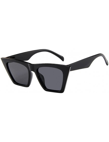 Cat Eye Fashion Unisex Oversized Sunglasses Classic Vintage Retro Cat Eye Polarized Sun Glasses - Black - CR18R57EE90 $9.59