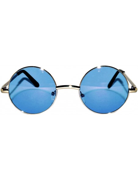 Round 20 Pieces Wholesale Lot Small Round Circle Sunglasses Bulk Party Mix Assotrted - Silver_frame_blue - C718C4GWSKC $46.69