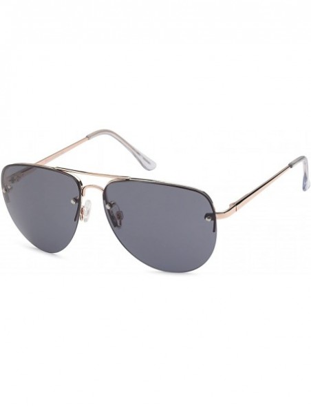 Round Womens Oversized Aviator Sunglasses - Grey Lens on Gold Frame - C4183N4ITSA $9.79